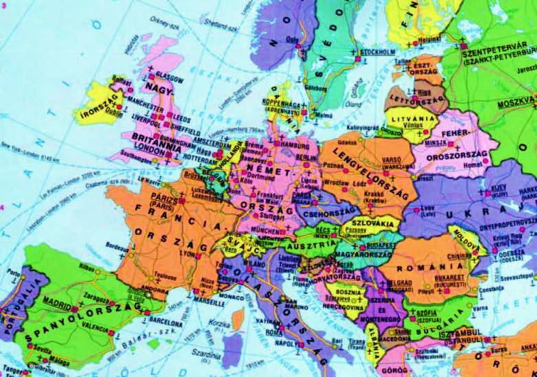 Európa térképe 1990 után • Csehszlovákia, Jugoszlávia, Szovjetunió szétbomlása
