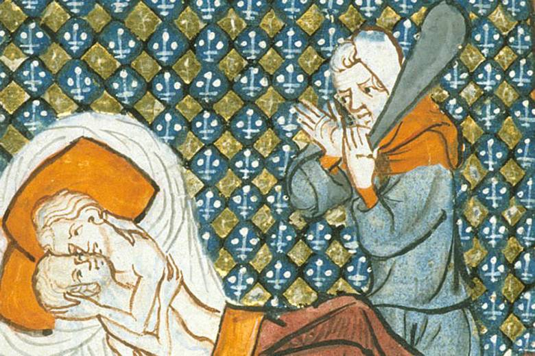 A középkorban a férjek büntetlenül megölhették házasságtörő asszonyukat, míg a férfiak hűtlenségét elfogadták, sőt, természetesnek tartották (illusztráció egy 12–13. századi kódexben)